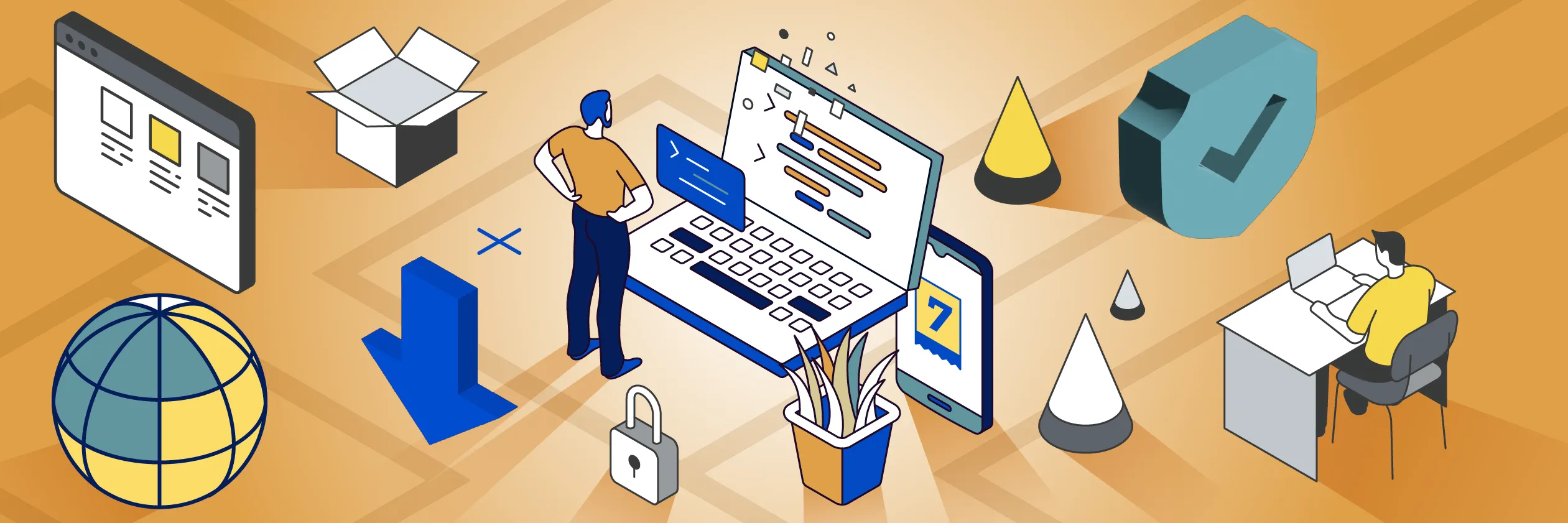 Banner image showing icons associated with using licensing to protect revenue